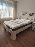 Elektrisch verstelbaar bed 120x200 met matras, Ophalen, Eenpersoons, Wit, 120 cm