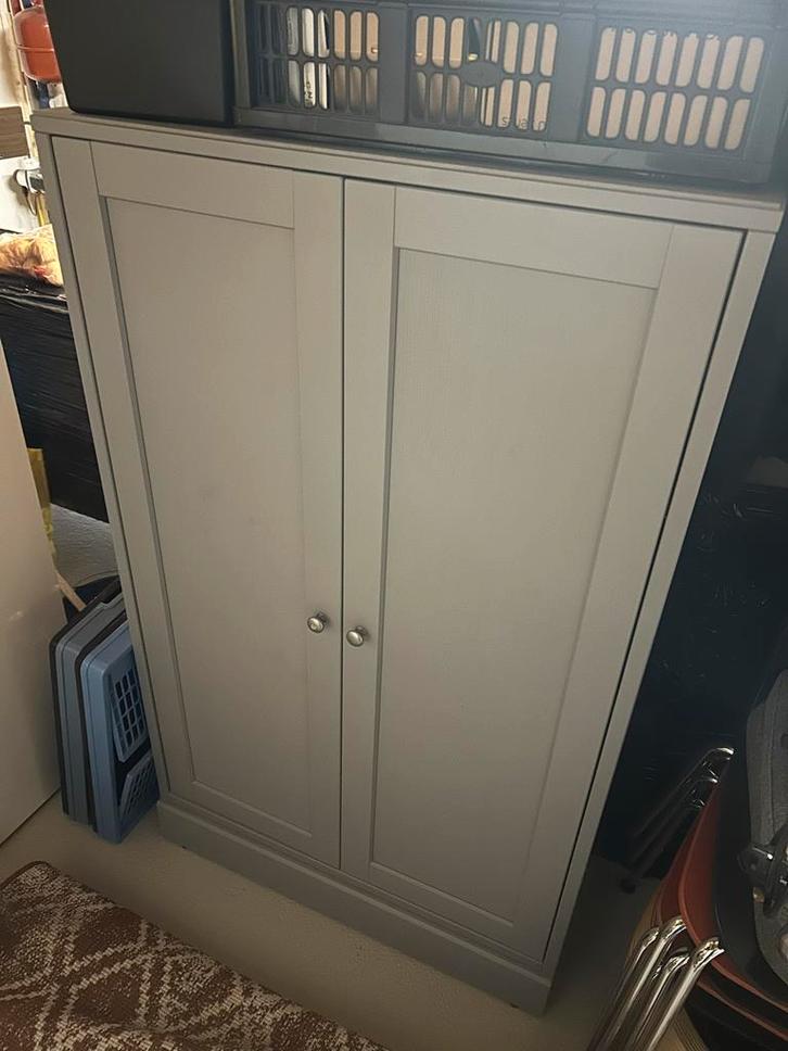 Ikea Havsta - Grijze kast met deuren en planken, Huis en Inrichting, Kasten | Kledingkasten, Zo goed als nieuw, 100 tot 150 cm
