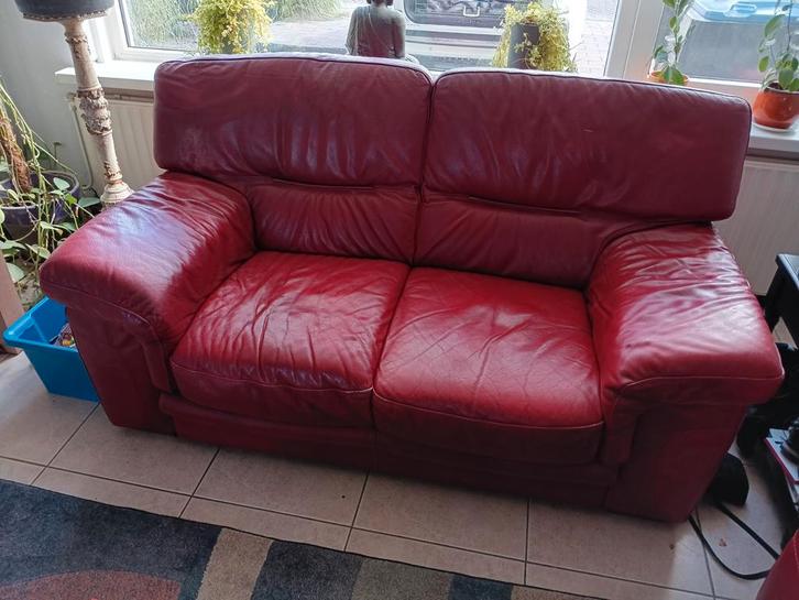 2+3-zits bankstel gratis afhalen, Huis en Inrichting, Banken | Bankstellen, Gebruikt, Vierpersoons of meer, 150 cm of meer, Leer