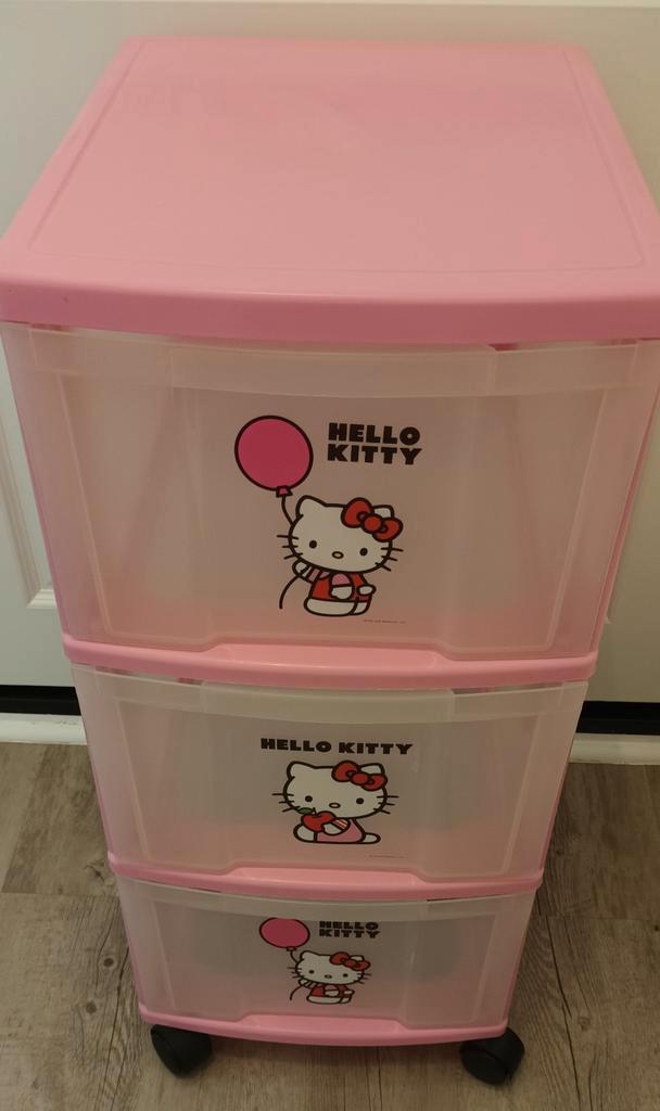 Hello Kitty ladekast, Kinderen en Baby's, Kinderkamer | Commodes en Kasten, Minder dan 90 cm, Minder dan 75 cm, Minder dan 50 cm