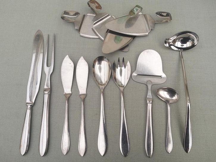 Gero Zilmeta 718 Puntfilet - 2 x Trancheercouvert  etc., Antiek en Kunst, Antiek | Bestek, Ophalen of Verzenden