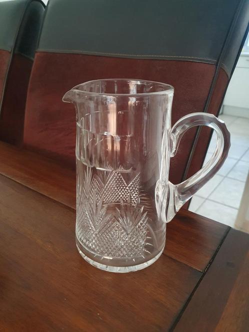 Vintage kristallen geslepen schenkkan, hoogte 17 cm, Antiek en Kunst, Antiek | Glas en Kristal, Ophalen of Verzenden
