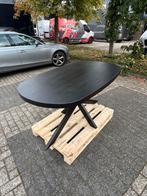 Deens ovale eettafel 150x90cm black mango incl. spinpoot, Ophalen, 100 tot 150 cm, Nieuw, 50 tot 100 cm