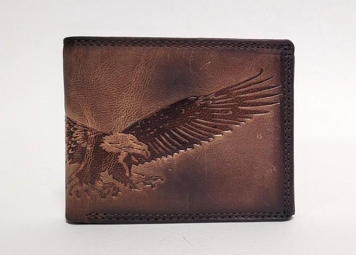 Adelaar eagle portemonnee van leer portefeuille bruin wallet, Sieraden, Tassen en Uiterlijk, Portemonnees, Nieuw, Bruin, Leer