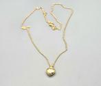Goud op zilver bolletjes ketting hartjeshanger. 2026/82, ., Nieuw, Ophalen of Verzenden, .