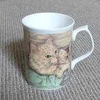 Duchess vintage kattenbeker Pillow Talk porselein beker, Gebruikt, Ophalen of Verzenden, Overige stijlen, Kop(pen) en/of Schotel(s)