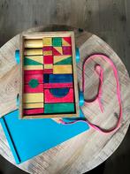 Vintage: Houten blokken auto!, Kinderen en Baby's, Speelgoed | Houten speelgoed, Ophalen of Verzenden, Gebruikt