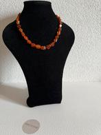 S250/Prachtige 925 subtiele AMBER Blokjes ketting, Gebruikt, Overige kleuren, Verzenden, X
