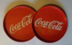 2 oude metalen Coca-Cola dienbladen, Rond, Gebruikt, Ophalen of Verzenden, Metaal