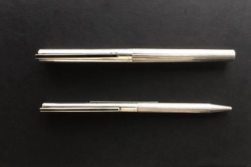 ST Dupont Zilveren (925) Classic Pen set Vulpen en Balpen, Verzamelen, Pennenverzamelingen, Zo goed als nieuw, Balpen, Overige merken