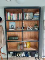 Massief houten kast Lifestyle Bellport zwart, Ophalen, Met plank(en), 200 cm of meer, 150 tot 200 cm