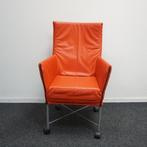 Montis Chaplin Design Stoelen | Oranje Leer | Verrijdbaar, Ophalen of Verzenden, Gebruikt, Overige kleuren, Metaal