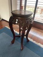 Chinese Teakhouten Plantentafel met Marmeren Blad, Ophalen