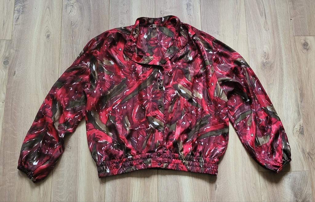 Vintage blouse, Kleding | Dames, Blouses en Tunieken, Ophalen of Verzenden, Gedragen, Maat 42/44 (L), Rood