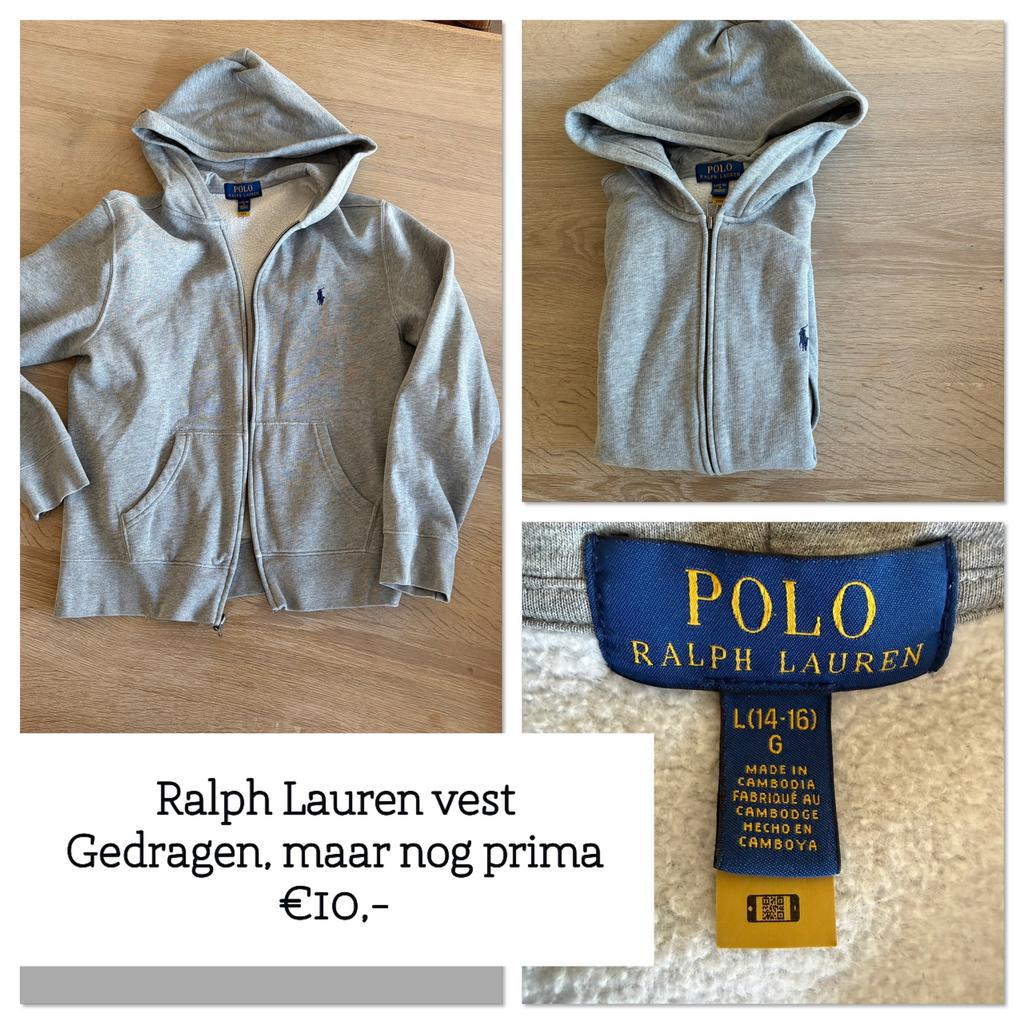 RALPH LAUREN grijs vest - maat 14-16 years, Kinderen en Baby's, Kinderkleding | Maat 170, Ophalen of Verzenden, Gebruikt, Jongen of Meisje