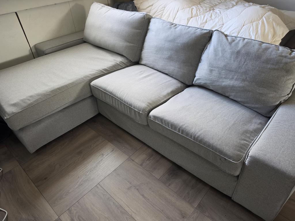 IKEA KIVIK 3-zitsbank met chaise longue, Huis en Inrichting, Banken | Sofa's en Chaises Longues, 250 tot 300 cm, Gebruikt, Driepersoons