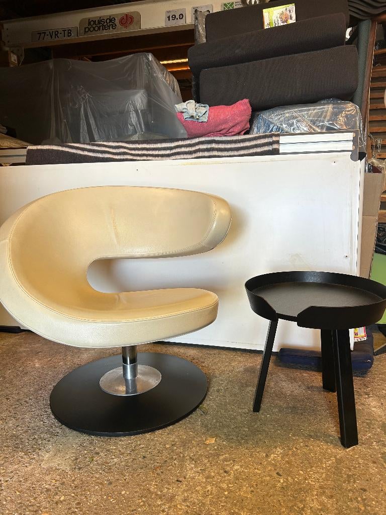 Varier Peel design stoel fauteuil chair creme leer, Gebruikt, Ophalen of Verzenden, Nvt, Nvt