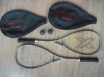 2 squash racket EXEL Richter & hoes & ballen prima conditie, Ophalen of Verzenden, Gebruikt, Racket, Met hoes