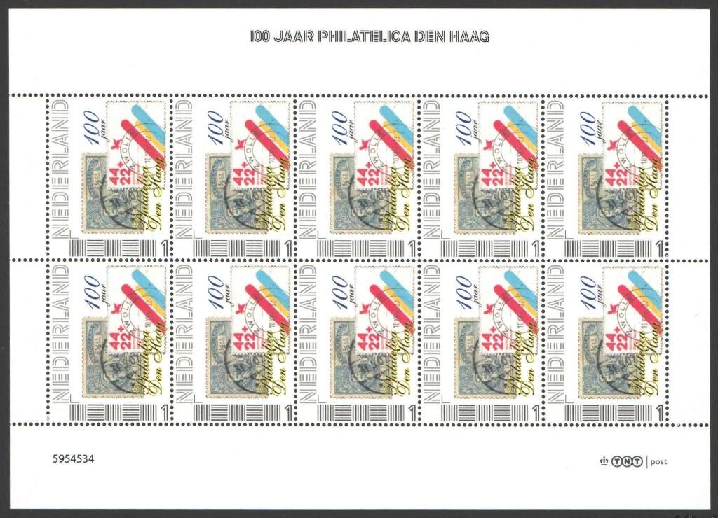 Postzegelvereniging Philatelica Den Haag 100 jaar, Postzegels en Munten, Postzegels | Nederland, Ophalen of Verzenden, Na 1940