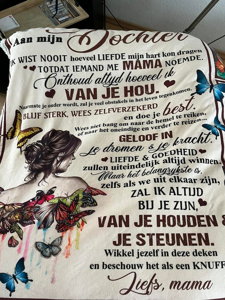 Nieuw! 2 x deken “Aan/voor mijn dochter”, Ophalen of Verzenden, Nieuw, 100 cm of meer, Deken