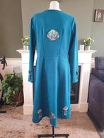 Dikkere turquoise vis schelp applicatie jurk XXL 46, Maat 46/48 (XL) of groter, Zo goed als nieuw, Knielengte, Verzenden