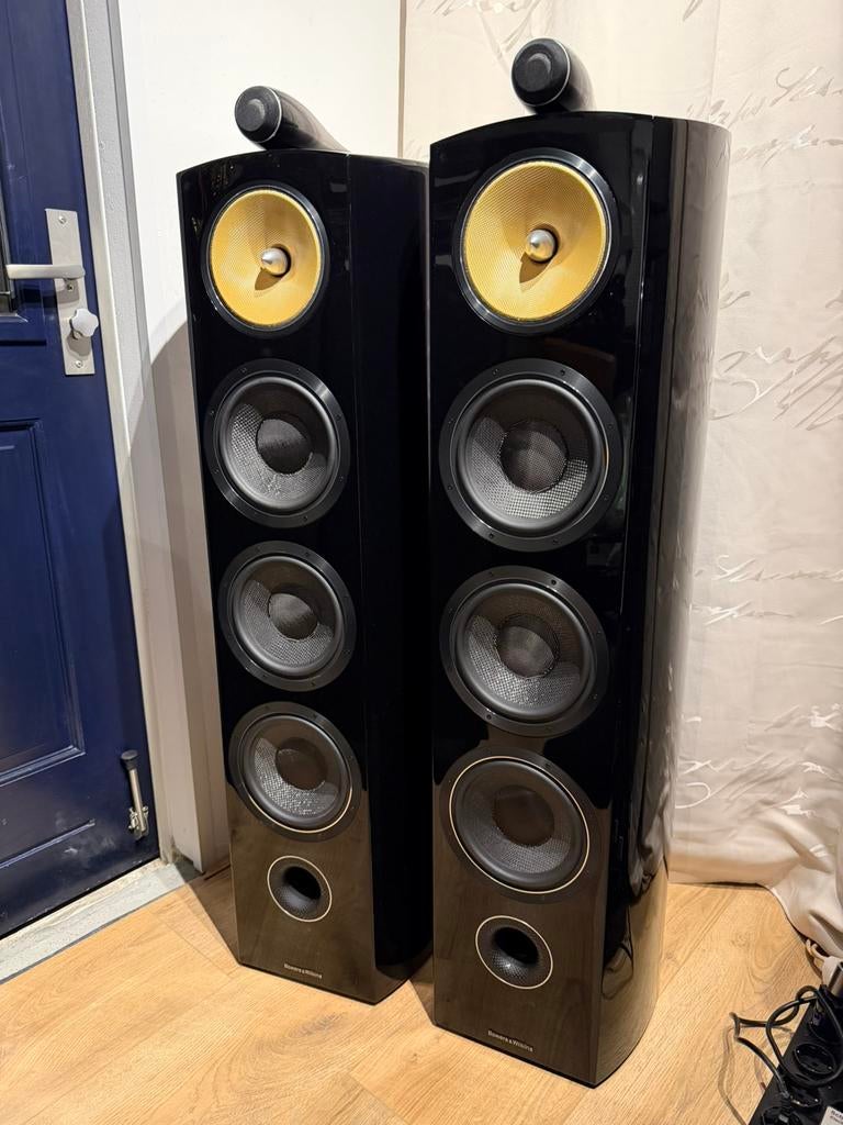 Mooie B&W 803 D2 Diamond Luidsprekers Gloss Black, Audio, Tv en Foto, Luidsprekers, Zo goed als nieuw, Front, Rear of Stereo speakers
