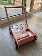 Loopwagen Little Dutch met speelblokken, Kinderen en Baby's, Speelgoed | Houten speelgoed, Ophalen, Zo goed als nieuw, Duw- of Trekspeelgoed