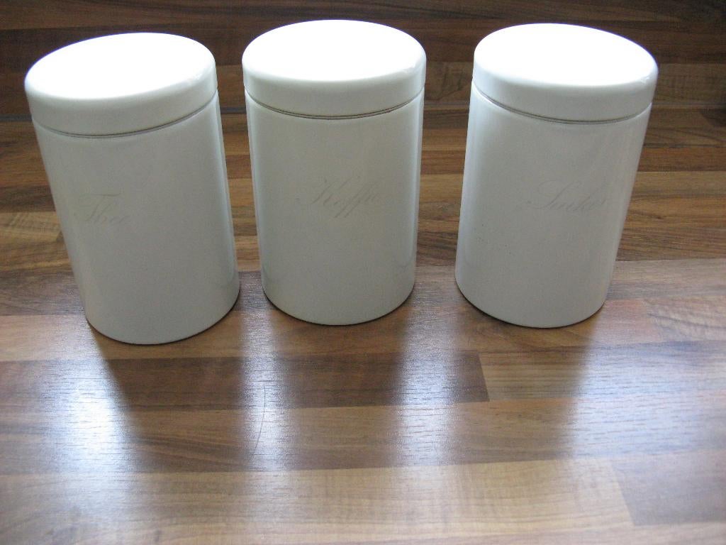 Brabantia Koffie thee suiker bussen de kleur Wit, Ophalen, Zo goed als nieuw