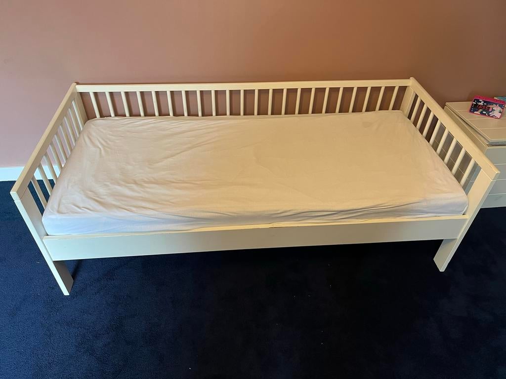 Peuterbed wit 70x160, Ophalen, Gebruikt, 70 tot 85 cm, 140 tot 160 cm