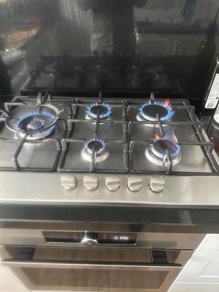 Whirlpool AKR 3291/IX Gaskookplaat-5 pits met Wokbrander, Witgoed en Apparatuur, Fornuizen, Gebruikt, Inbouw, Gas, 5 kookzones of meer