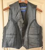 Zwart leren vest met vetersluiting - Bewan, Ophalen of Verzenden