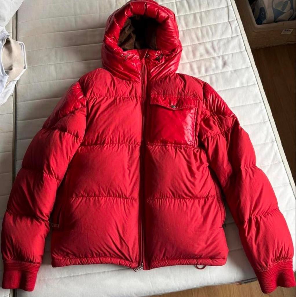 Moncler winterjas rood, maat 4 / XL, Kleding | Heren, Jassen | Winter, Zo goed als nieuw, Maat 56/58 (XL), Rood, Ophalen of Verzenden