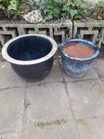 2grote.bloempotten, Ophalen, Rond, Kunststof