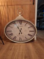 Ovale Wandklok met Romeinse cijfers, Ophalen of Verzenden, Gebruikt, Analoog, Wandklok