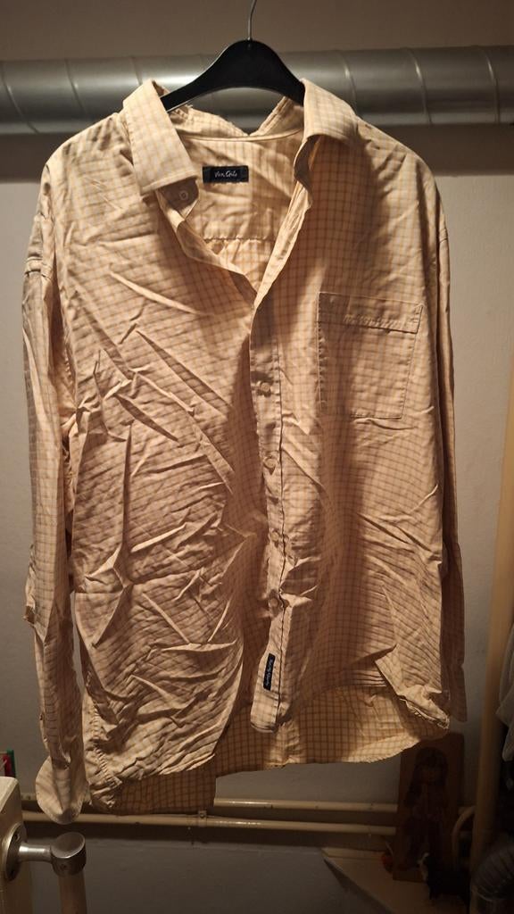 Van Gils Blouse - Geel geruit, Kleding | Heren, Overhemden, Ophalen of Verzenden, Gedragen, Geel