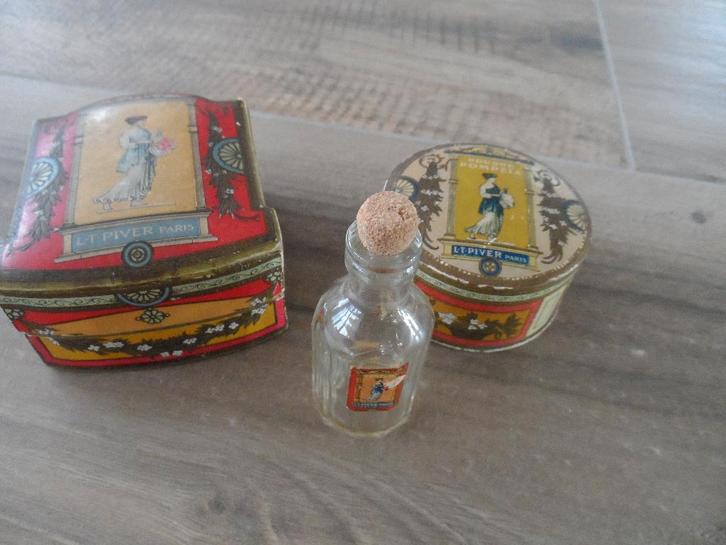 Antieke L.T. Piver Paris doosjes en flesje., Antiek en Kunst, Curiosa en Brocante, Ophalen of Verzenden