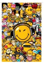 poster smiley tribal styles 91x61cm geseald deurposter smile, Deurposter of groter, Rechthoekig Liggend, Ophalen of Verzenden