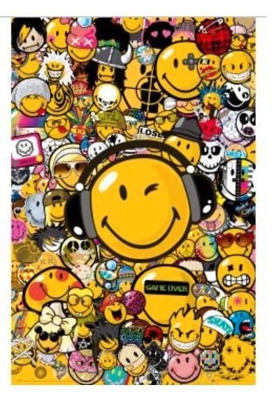 poster smiley tribal styles 91x61cm geseald deurposter smile, Verzamelen, Posters, Zo goed als nieuw, Overige onderwerpen, Deurposter of groter