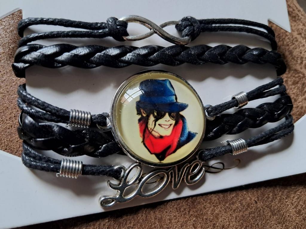 Armband  Zwart met Michael Jackson Foto, Ophalen of Verzenden, Nieuw