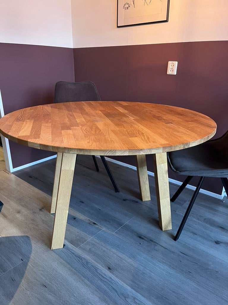 TEAB Eikenhouten ronde eettafel woood/ karwei 120cm diameter, Huis en Inrichting, Tafels | Eettafels, Ophalen, 100 tot 150 cm