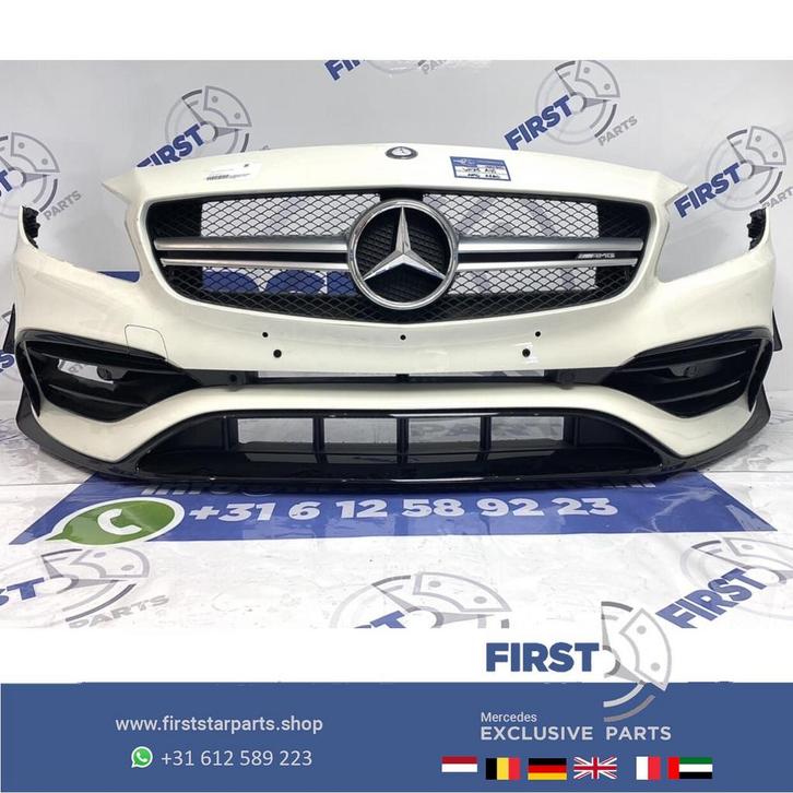 45 W176 A KLASSE A45 AMG PERFORMANCE VOORBUMPER WIT COMPLEET, Auto-onderdelen, Carrosserie en Plaatwerk, Bumper, Mercedes-Benz