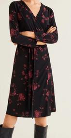 Mango soepel vallend zwart roze wikkeljurkje nieuw maat S, Mango, Zwart, Nieuw, Ophalen of Verzenden