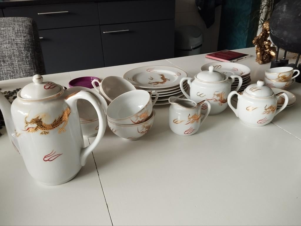 Oud Japans Chinees koffie theeservies, Antiek en Kunst, Ophalen