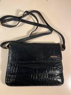 Vintage La Toscana Crossbody Tas – Diepblauw Echt Leer, Ophalen of Verzenden, Zo goed als nieuw, Zwart, Leer