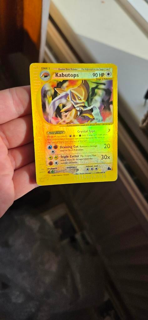 Skyridge Crystal Kabutops Reverse Holo - Played Staat, Ophalen of Verzenden, Gebruikt, Losse kaart, Foil