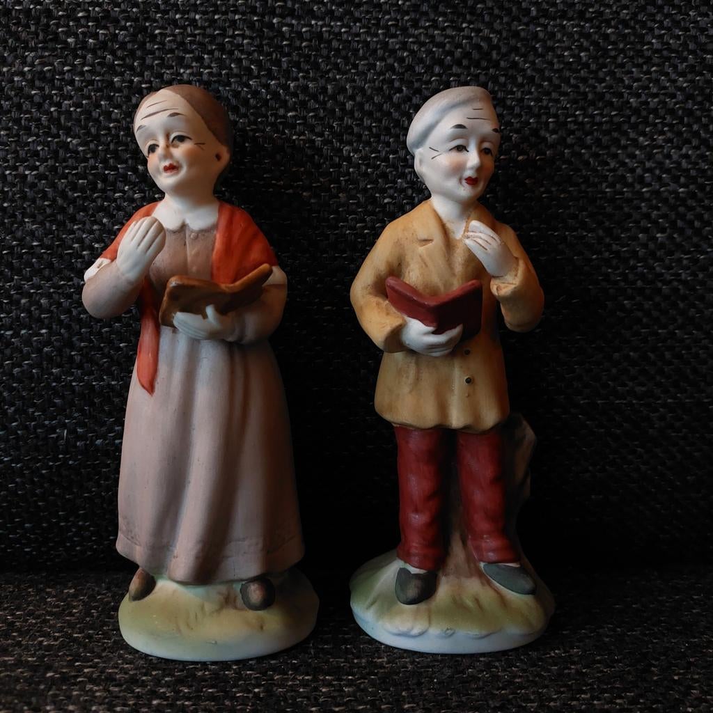 Vintage beeldjes man en vrouw, Ophalen of Verzenden, Gebruikt, Mens