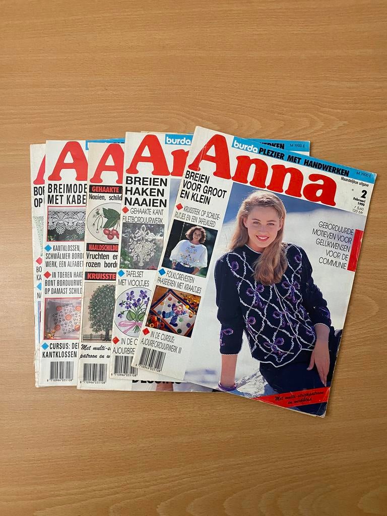 Anna Handwerken magazines - jaren 88/90/91/93, Boeken, Hobby en Vrije tijd, Ophalen of Verzenden, Zo goed als nieuw, Overige onderwerpen