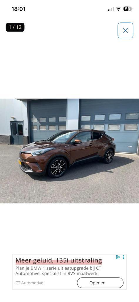 Toyota C-HR 1.8 Hybrid 122pk CVT 2017 Bruin, Auto's, Toyota, Bedrijf, C-HR, ABS, Achteruitrijcamera, Adaptieve lichten, Adaptive Cruise Control