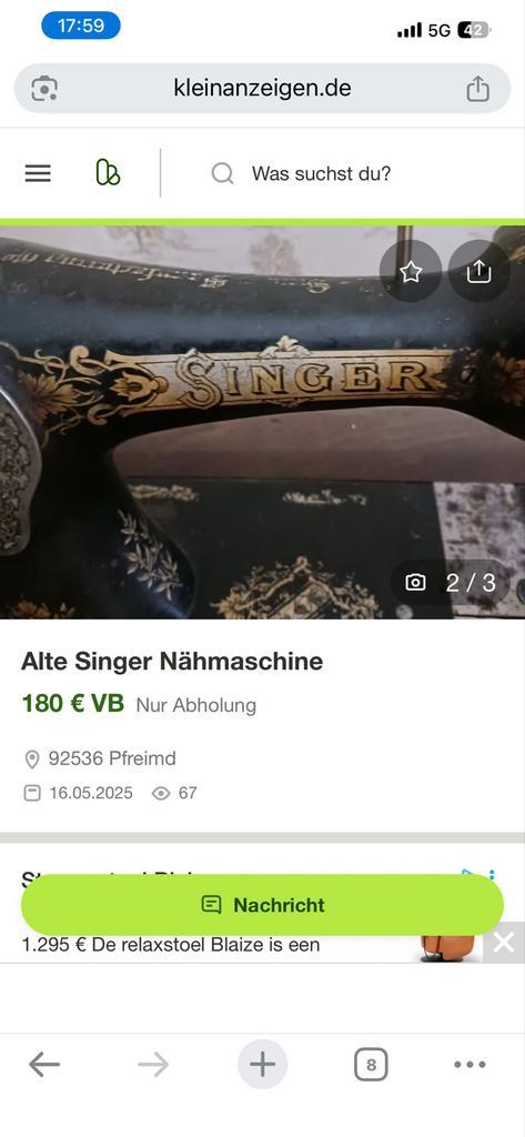 Antieke Singer Naaimachine met Voetpedaal, Antiek en Kunst, Antiek | Naaimachines, Ophalen of Verzenden