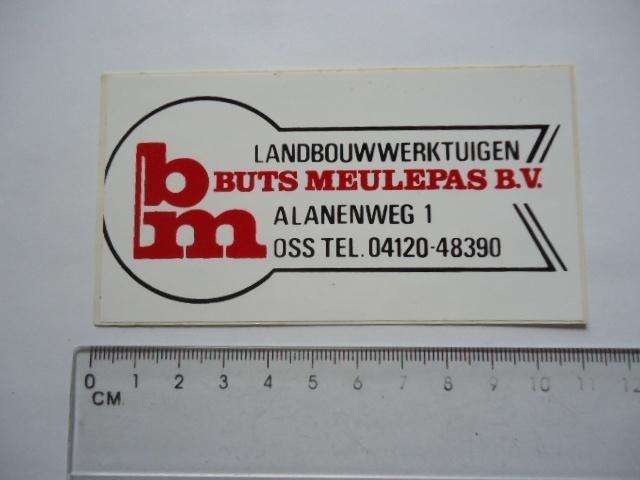 sticker oud Buts Meulepas MF Massey ferguson Husqvarna agri, Verzenden, Zo goed als nieuw, Bedrijf of Vereniging